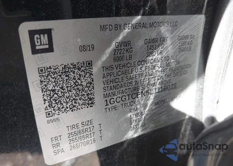 2020 Chevrolet Colorado 4Wd Short Box Lt from USA, damaged, VIN 1GCGTCEN5L1116028